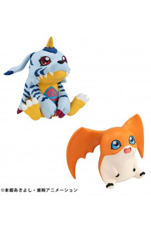 Digimon adventure - statuettes look up gabumon & patamon set 11 cm